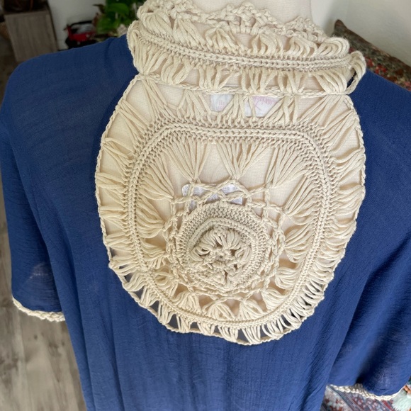 Free People Crochet Robe in Blue - Picture 7 of 9
